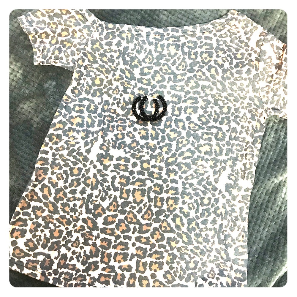 Leopard off the shoulder top